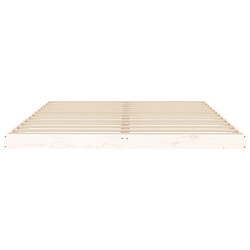 Maison Chic Lit adulte - Lit simple Cadre de lit,Structure du lit Contemporain blanc 150x200 cm très grand bois de pin massif -MN74193 pas cher