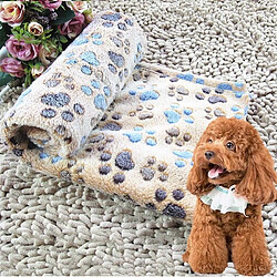 Wewoo Pour Animal de compagnie Chien café Couvertures, Taille: M, 60 * 80 cm Kennel Tapis Empreintes Motif Épais Chaud Coral Fleece Pet