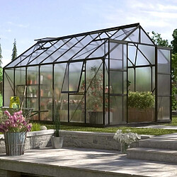 Vitavia Serre de jardin en polycarbonate 4 mm et aluminium noir avec embase Jupiter Longueur de 445 cm.