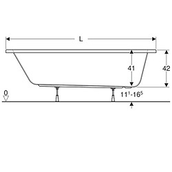 Acheter Baignoire rectangulaire GEBERIT Bastia - Avec pied - 170x70 cm - 00091600000