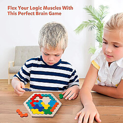 Universal Puzzle hexagonal en bois pour enfant adulte forme mode bloc Tangram casse-tête jouets