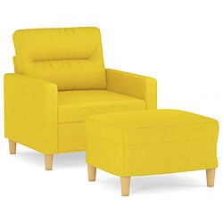 Maison Chic Fauteuil et repose-pieds,Fauteuil luxe pour relax Jaune clair 60 cm Tissu -MN27945