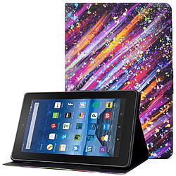 Etui en PU avec support et porte-carte pour votre Amazon Fire HD 8 (2016)/(2017)/(2018) - météore