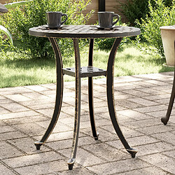 vidaXL Table de jardin bronze Ø48x53 cm aluminium coulé