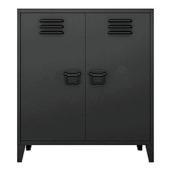 Helloshop26 Casier de bureau armoire meuble de rangement pour bureau atelier chambre acier de bureau métallique à 2 portes 90 x 80 x 33 cm noir mat 03_0006341