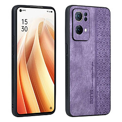 Coque en TPU + PU AZNS anti-chute pour votre Oppo Reno7 Pro 5G - violet