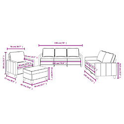 Acheter vidaXL Ensemble de canapés 4 pcs avec coussins Jaune clair Tissu