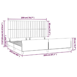 vidaXL Cadre de lit sans matelas crème 200x200 cm tissu pas cher