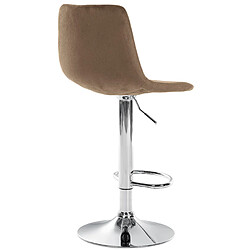 Decoshop26 Tabouret de bar x1 repose-pieds en métal confortable en forme d'arc assise en velours marron 10_0004777