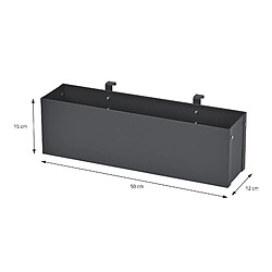 ML-Design Bac à Fleurs à Suspendre, Acier, 50x12x15 cm, Anthracite, avec Support, Jardinière Rectangulaire Suspendue, Pot de Balcon Patio Terrasse, Résistant aux intempéries, Récipient Design Moderne pas cher