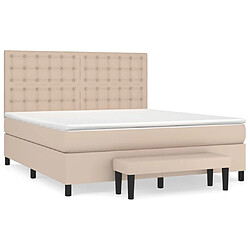 vidaXL Sommier à lattes de lit avec matelas Cappuccino 180x200 cm