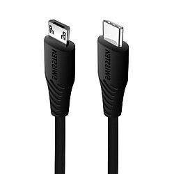 Câble USB-C vers Micro-USB Charge rapide 3A Synchronisation 1m Swissten Noir