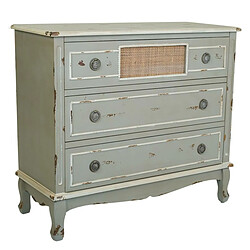 Commode Alexandra House Living Gris Rotin Bois d'épicéa Bois MDF 38 x 80 x 90 cm