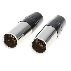 Lot de 2 XLR Mâle 3 Broches à 5 mm l'adaptateur Audio