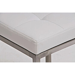 Decoshop26 Tabouret bas en synthétique blanc pieds acier inoxydable brossé mat classique et pratique 10_0000586