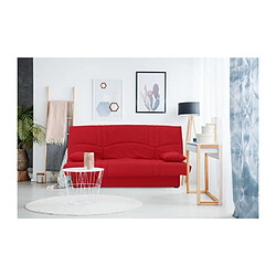 Avis DREAM Banquette clic clac 3 places - Tissu rouge - Slyle contemporain - L 190 x P 92 cm