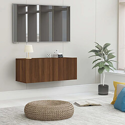 Maison Chic Meuble TV scandinave - Banc TV pour salon Chêne marron 80x30x30 cm Bois d'ingénierie -MN74552