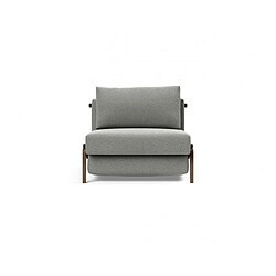 Inside 75 Fauteuil convertible lit 90 cm ILB 500 chêne fumé tissu Mahoga Dove Grey