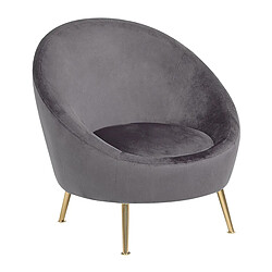 Beliani Fauteuil LANGA Velours Gris