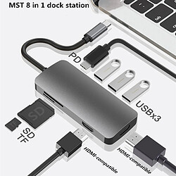 Universal Terminal Station Double HDMI Compatible 4K Dual Monitor USB C Adaptateur USB 3.0 VGA RJ45 PD Apple Laptop Pro Type C Docking Station