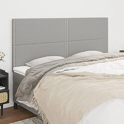 vidaXL Têtes de lit 4 pcs Gris clair 80x5x78/88 cm Tissu