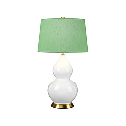 Elstead Lighting Lampe de table Isla avec abat-jour rond conique, laiton vieilli, blanc, vert