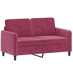 Maison Chic Canapé à 2 places,Sofa de Salon,Canapé droit Rouge bordeaux 120 cm Velours -GKD102262