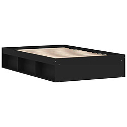 Maison Chic Lit adulte - Lit simple Cadre de lit,Structure du lit Contemporain noir 120x200 cm -MN82616 pas cher