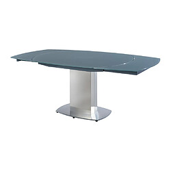 Vente-Unique Table à manger extensible TALICIA - Verre trempé & métal - 6 à 8 personnes - Coloris Gris pas cher