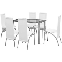 Ensemble à dîner 7 pcs,Ensemble de salle à manger Blanc -MN77866