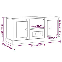 vidaXL Meuble TV blanc 100x35,5x45 cm bois d'ingénierie pas cher