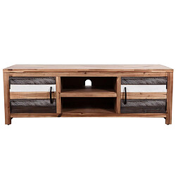 Helloshop26 Meuble télé buffet tv télévision design pratique bois massif d'acacia 120 cm 2502167/2