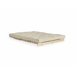 Avis Inside 75 Canapé convertible futon ROOTS pin naturel tissu beige couchage 160x200 cm