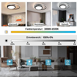 Avis Autres Temps ZMH Plafonnier LED moderne 2 anneaux 56W avec étoile et télécommandes