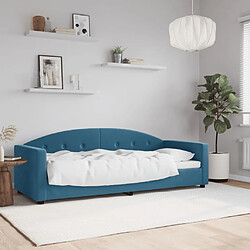 vidaXL Lit de repos sans matelas bleu 80x200 cm velours