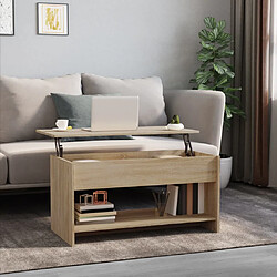 vidaXL Table basse chêne sonoma 102x50x52,5 cm bois d'ingénierie