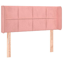 vidaXL Tête de lit avec oreilles Rose 103x16x78/88 cm Velours