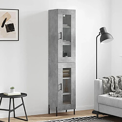 vidaXL Buffet haut Gris béton 34,5x34x180 cm Bois d'ingénierie