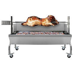 Monstershop KuKoo Rôtissoire en INOX pour 90kg de Viandes KuKoo Rôtissoire à Charbon en Acier Inoxydable Robuste pour 90kg de Viandes, Barbecue à Broche et Grill à Viandes en Acier Inoxydable