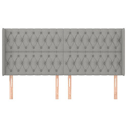 Avis Maison Chic Tête de lit scandinave avec oreilles,meuble de chambre Gris clair 203x16x118/128 cm Tissu -MN78779