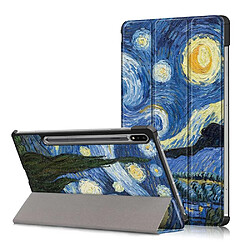 Htdmobiles Housse etui pochette simili cuir avec coque intérieure rigide pour Samsung Galaxy Tab S7 et S8 T870 / T875 (11 pouces) - NUIT ÉTOILÉE