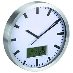 Acheter Perel Horloge murale 25 cm Blanc et argenté