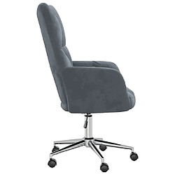 Avis vidaXL Chaise de relaxation Gris foncé Velours