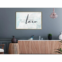 Paris Prix Affiche Murale Encadrée With Love 90 x 60 cm Or