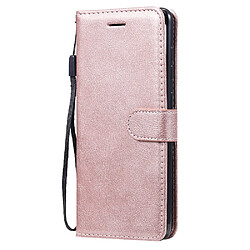 Etui en PU couleur unie magnétique or rose pour votre Samsung Galaxy A71