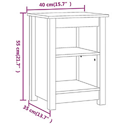 vidaXL Tables de chevet 2 pcs Marron miel 40x35x55 cm Bois pin massif pas cher