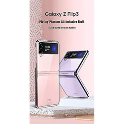 Universal Samsung Galaxy Z Flip 3 Case, pour Samsung Galaxy Z Flip 3 5G Electroplate de boîtier de protection ultra-mince transparent