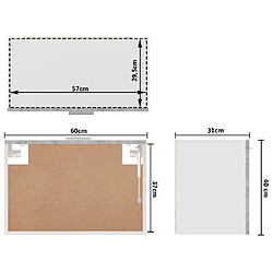 vidaXL Armoire suspendue Sonoma gris 60x31x40 cm Bois d'ingénierie pas cher