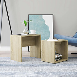 vidaXL Ensemble de table basse Chêne sonoma 48x30x45cm Bois ingénierie 