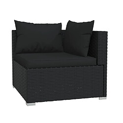 Avis vidaXL Salon de jardin 5 pcs avec coussins Résine tressée Noir